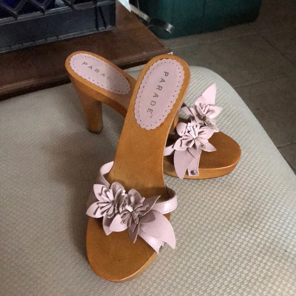 Wooden leather heels!